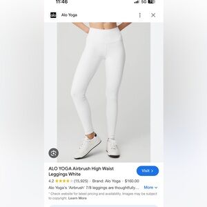 Brand new with tags alo 7/8 airbrush leggings in white. Size XS
